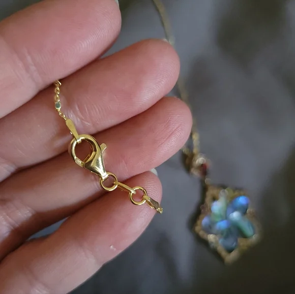 ✨️HP✨️Stauer | BNIB Pretty Rainbows End Abalone Pendant Chain Necklace - Picture 6 of 9